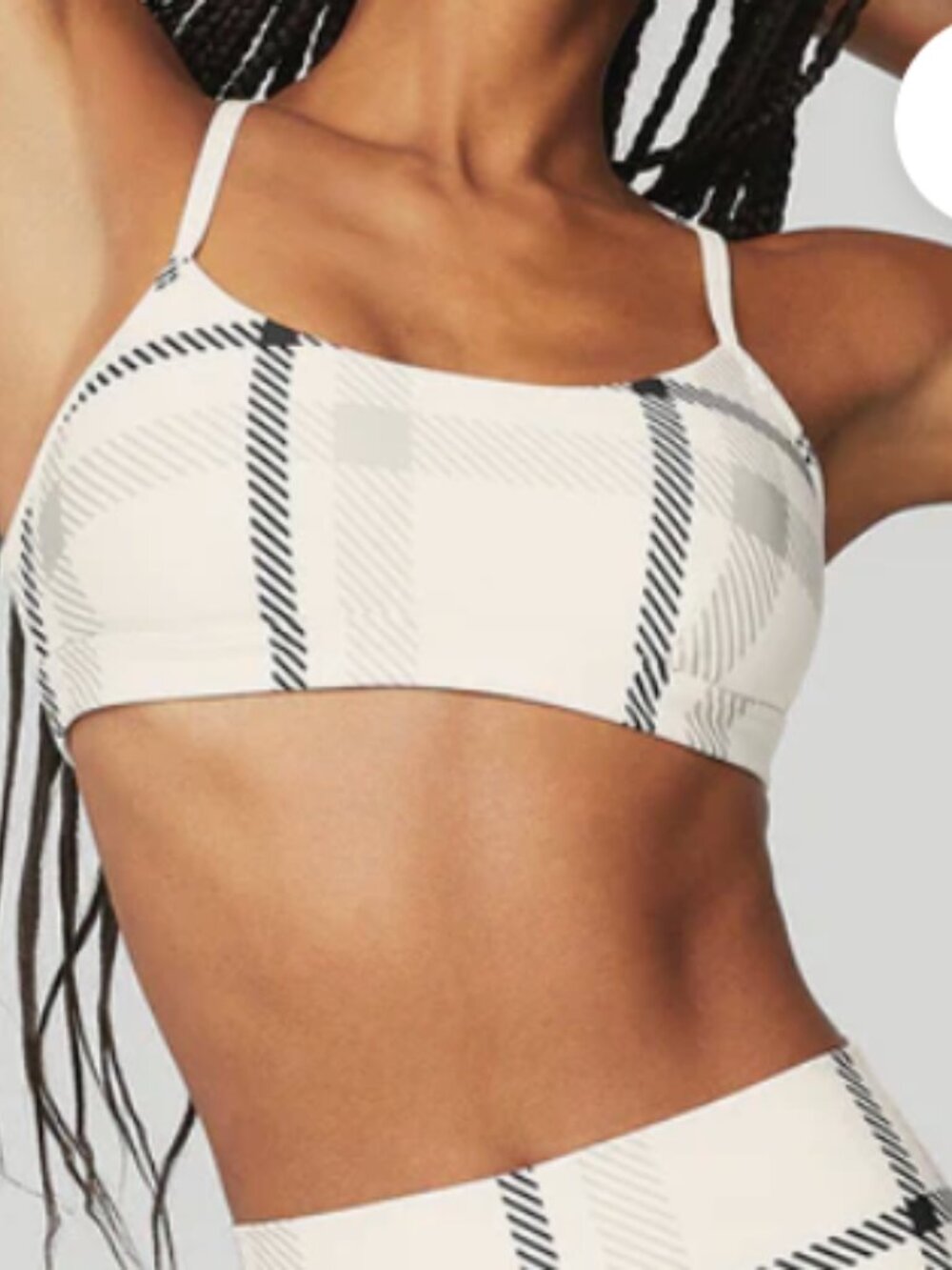 Cream and Black ALO Sports Bra
